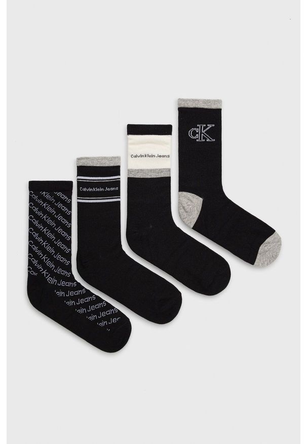 Calvin Klein Skarpetki (4-pack) damskie kolor czarny. Kolor: czarny