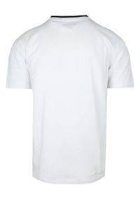 Męska Koszulka (T-Shirt) z Dekoltem na Guziki - Pako Jeans - Biała. Okazja: na co dzień. Kolor: biały. Materiał: bawełna. Styl: casual