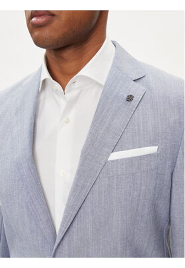 BOSS - Boss Marynarka H-Hutson-233 50514605 Niebieski Slim Fit. Kolor: niebieski. Materiał: bawełna