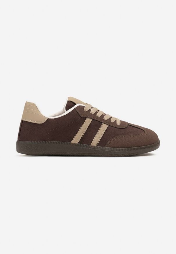 Born2be - Brązowe Sneakersy z Imitacji Zamszu na Płaskiej Podeszwie Memeriana. Kolor: brązowy. Materiał: zamsz. Szerokość cholewki: normalna. Obcas: na płaskiej podeszwie