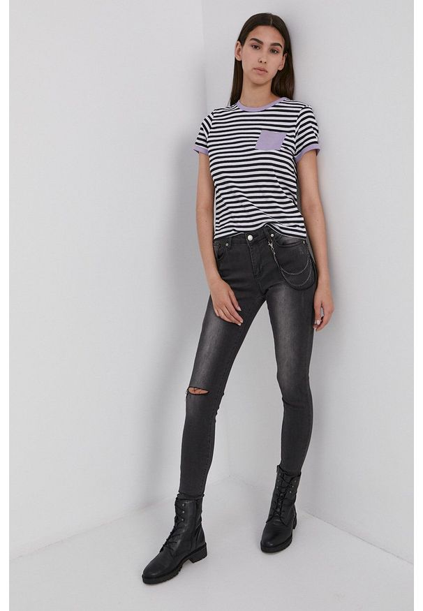 Brave Soul Jeansy Becky damskie medium waist. Kolor: szary