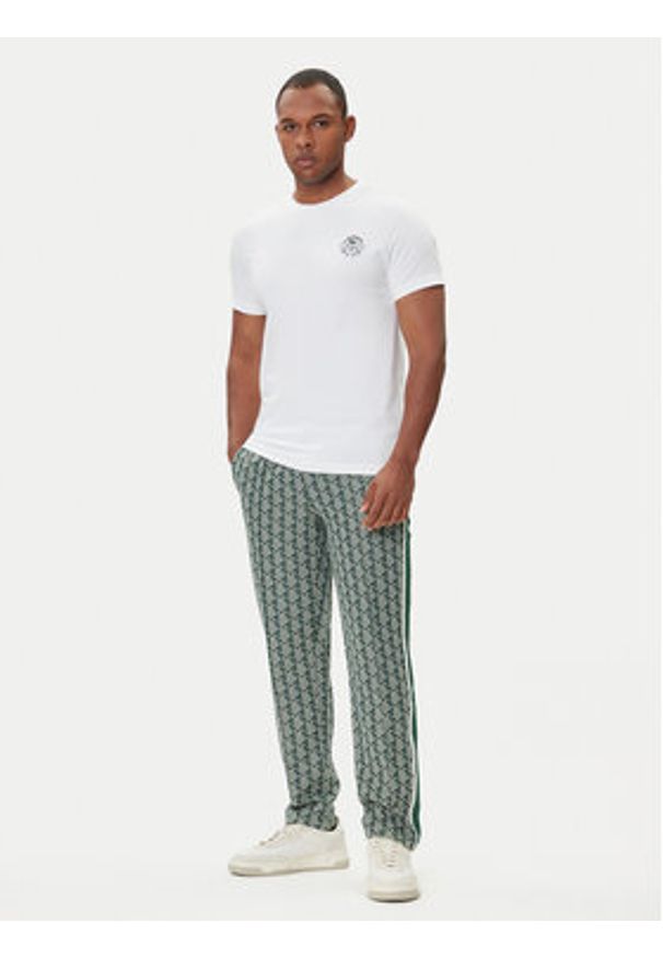 Lacoste T-Shirt TH7712 Biały Regular Fit. Kolor: biały. Materiał: bawełna