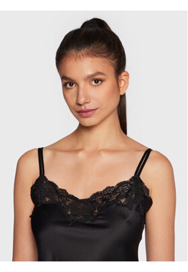 Lauren Ralph Lauren Piżama ILN11684 Czarny Regular Fit. Kolor: czarny. Materiał: syntetyk