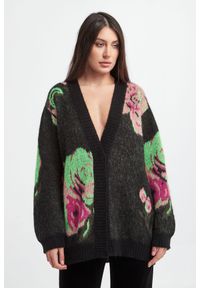 Twinset Milano - Kardigan TWINSET. Materiał: prążkowany. Długość rękawa: długi rękaw. Długość: długie. Wzór: kwiaty, kolorowy #4