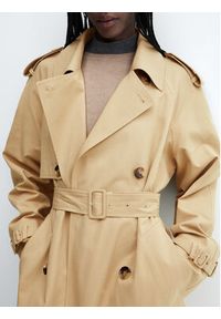 mango - Mango Trencz Fluid 57064393 Beżowy Regular Fit. Kolor: beżowy. Materiał: wiskoza, bawełna #3