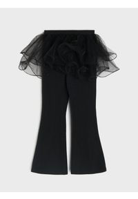 Sinsay - Bawełniane legginsy z tiulową spódniczką - czarny. Kolor: czarny. Materiał: bawełna, tiul #1