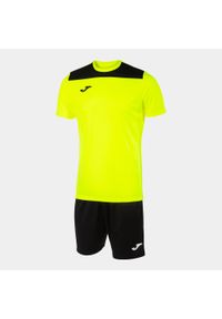 Zestaw Sportowy Joma Phoenix II 3XL - Fluor Żółty/Czarny. Kolor: czarny, żółty, wielokolorowy. Materiał: poliester, dresówka. Sport: piłka nożna