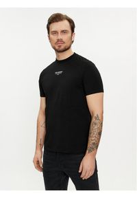 Karl Lagerfeld - KARL LAGERFELD T-Shirt 755080 542221 Czarny Regular Fit. Typ kołnierza: dekolt w karo. Kolor: czarny. Materiał: bawełna