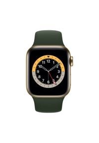 APPLE Watch 6 Cellular 44mm (Złoty z opaską sportową w kolorze zielonym). Rodzaj zegarka: smartwatch. Kolor: złoty, wielokolorowy, zielony. Materiał: poliester, nylon, guma, materiał. Styl: sportowy #2