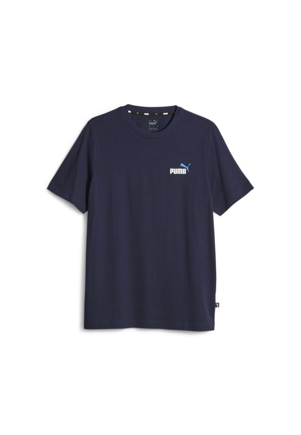 Koszulka Sportowa Męska Puma Ess+ 2 Col Small Logo. Kolor: wielokolorowy, biały, czarny. Sport: joga i pilates