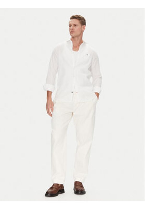 TOMMY HILFIGER - Tommy Hilfiger Koszula MW0MW39282 Biały Slim Fit. Kolor: biały. Materiał: bawełna