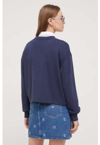 Tommy Jeans bluza damska kolor granatowy z nadrukiem. Kolor: niebieski. Materiał: bawełna. Wzór: nadruk. Styl: klasyczny #3