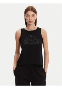 Kappa Top Logo Gria 382129W Czarny Regular Fit. Kolor: czarny. Materiał: syntetyk, bawełna