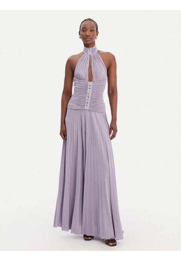 Elisabetta Franchi Sukienka wieczorowa AB-R18-61E2-V760 Fioletowy Regular Fit. Kolor: fioletowy. Materiał: wiskoza. Styl: wizytowy