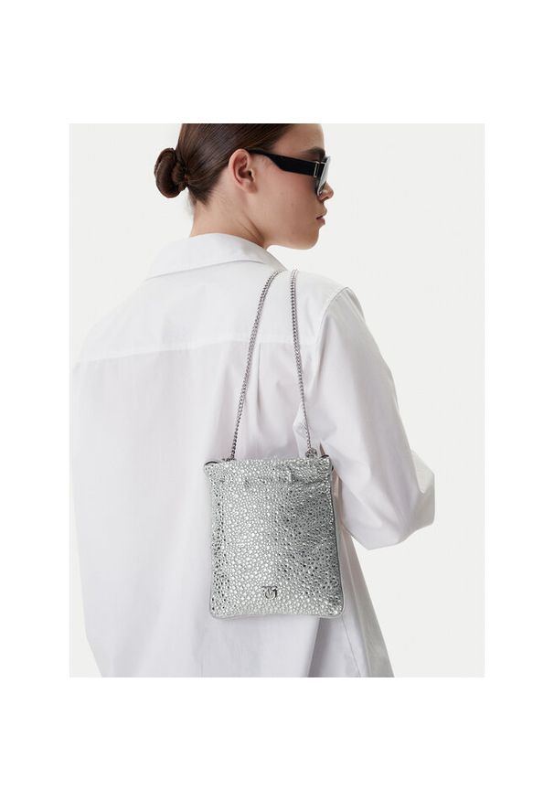 Pinko - Torebka PINKO. Kolor: srebrny