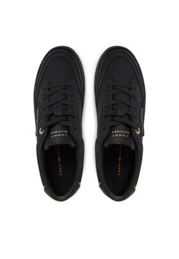 TOMMY HILFIGER - Tommy Hilfiger Sneakersy Essential Vulc Textile Sneaker FW0FW08323 Czarny. Kolor: czarny. Materiał: materiał