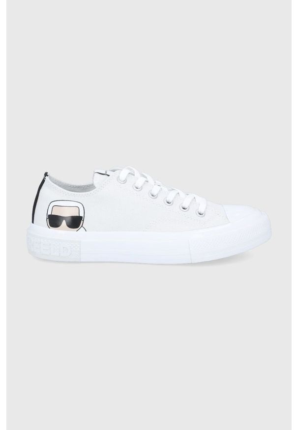 Karl Lagerfeld tenisówki KAMPUS III KL60310.911 damskie kolor biały. Nosek buta: okrągły. Zapięcie: sznurówki. Kolor: biały. Materiał: guma