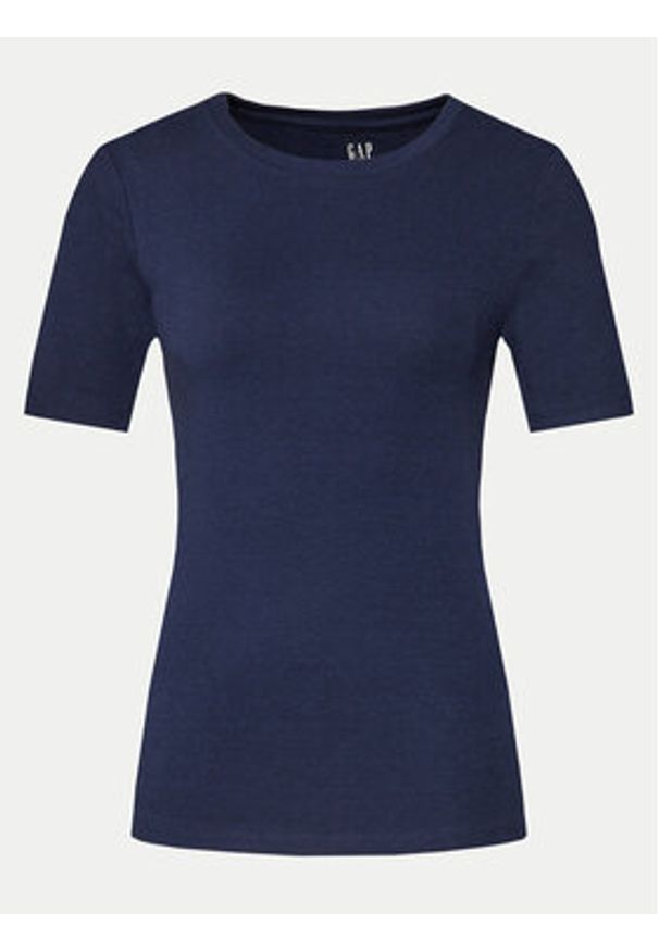 GAP - Gap T-Shirt 540635-02 Granatowy Slim Fit. Kolor: niebieski. Materiał: bawełna