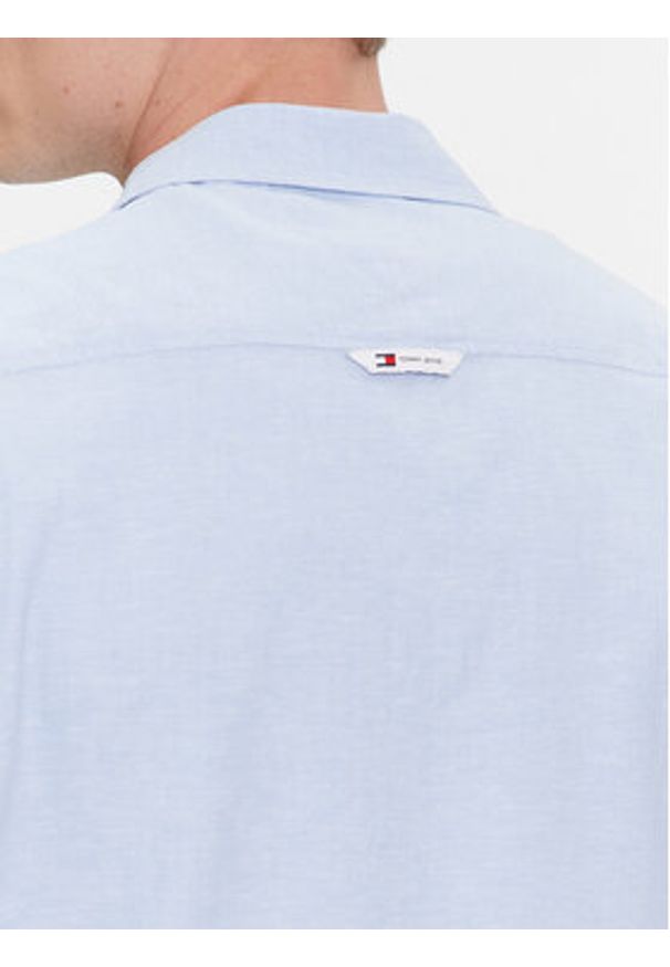 Tommy Jeans Koszula Camp DM0DM18963 Błękitny Regular Fit. Kolor: niebieski. Materiał: bawełna, len