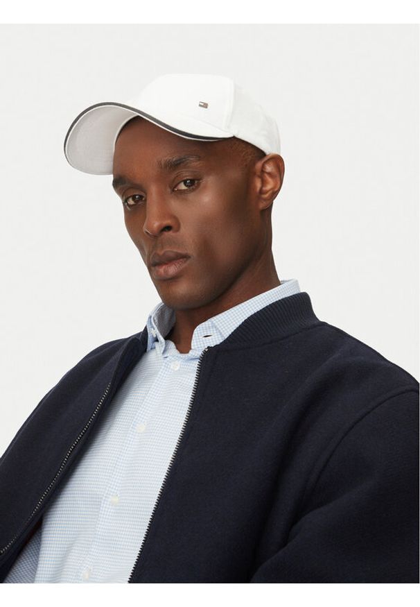 TOMMY HILFIGER - Tommy Hilfiger Czapka z daszkiem Corp Flannel AM0AM13164 Biały. Kolor: biały. Materiał: materiał, bawełna
