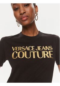 Versace Jeans Couture T-Shirt 76HAHT04 Czarny Slim Fit. Kolor: czarny. Materiał: bawełna