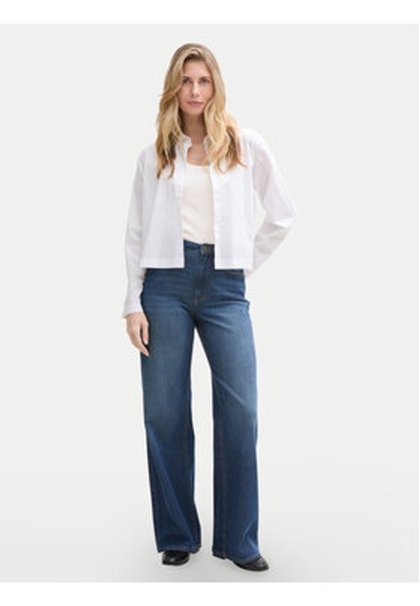 Tom Tailor Top 1045540 Biały Regular Fit. Kolor: biały. Materiał: bawełna