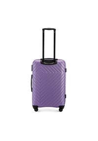 Wittchen - Średnia walizka z ABS-u z geometrycznym tłoczeniem fioletowa. Kolor: fioletowy. Materiał: poliester. Wzór: geometria #9