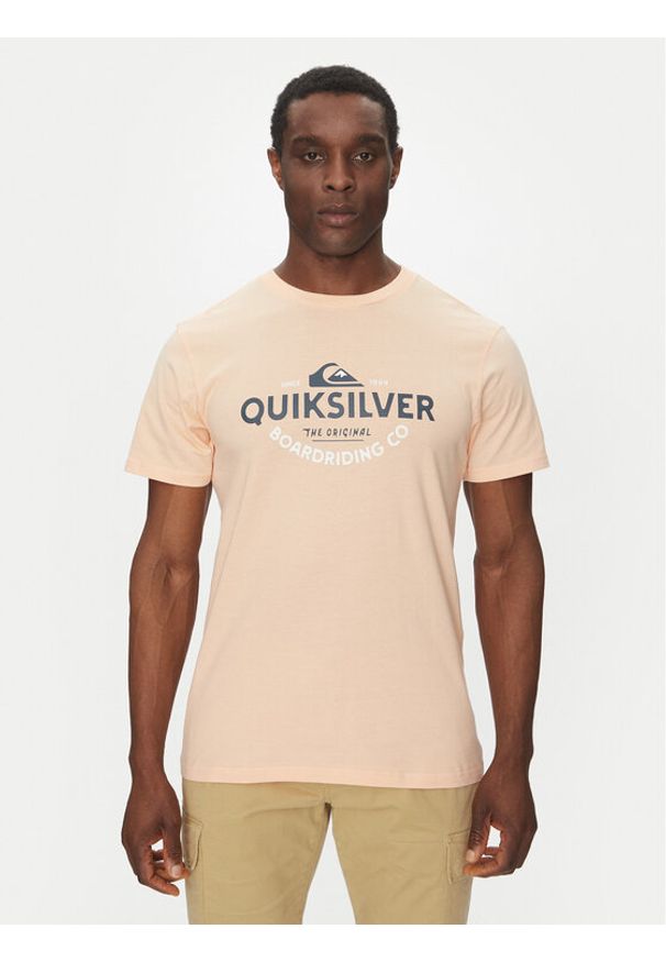 Quiksilver T-Shirt EQYZT08064 Pomarańczowy Regular Fit. Kolor: pomarańczowy. Materiał: bawełna
