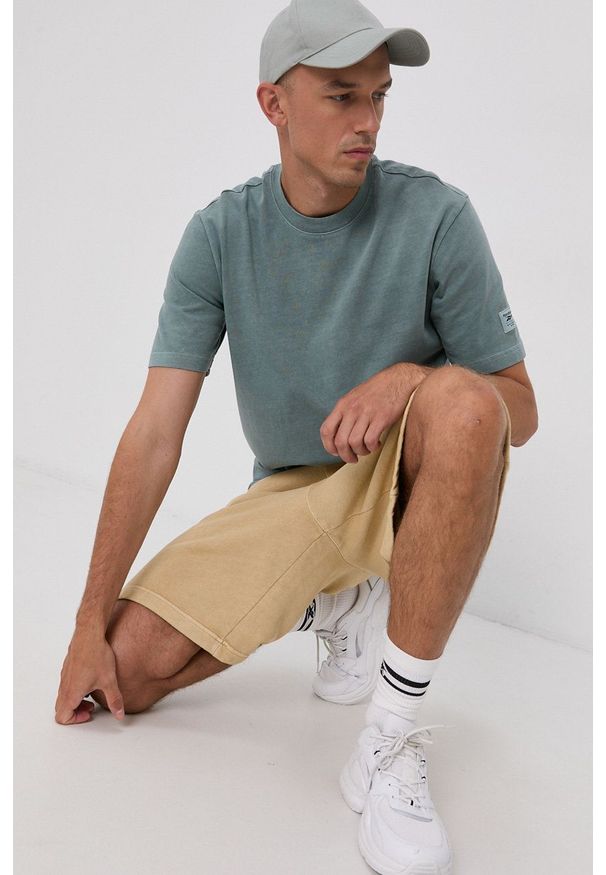 Reebok Classic - T-shirt bawełniany. Okazja: na co dzień. Kolor: niebieski. Materiał: bawełna. Wzór: gładki. Styl: casual