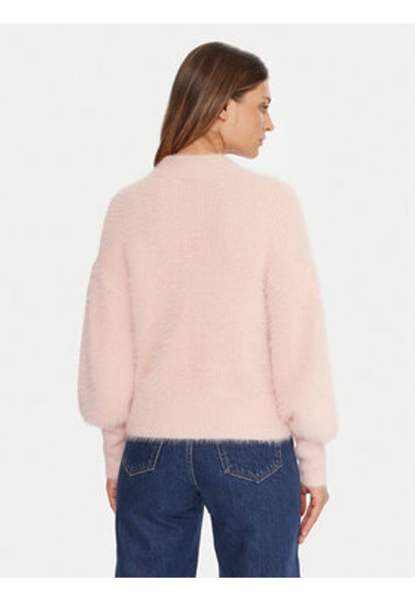 Guess Sweter W4BR25 Z3BH0 Różowy Regular Fit. Kolor: różowy. Materiał: syntetyk