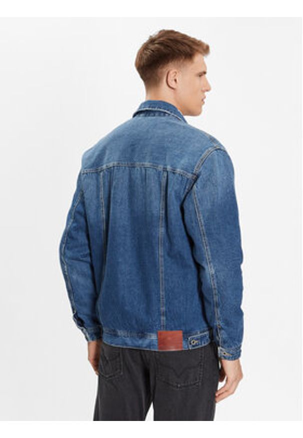 Pepe Jeans Kurtka jeansowa Young Bandana PM402673 Niebieski Regular Fit. Kolor: niebieski. Materiał: bawełna
