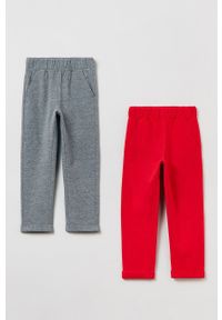 OVS Spodnie dziecięce (2-pack) kolor czerwony gładkie. Okazja: na co dzień. Kolor: czerwony. Wzór: gładki. Styl: casual