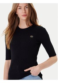 TwinSet - TWINSET Sweter 252TP3240 Czarny Regular Fit. Kolor: czarny. Materiał: wiskoza
