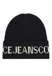 Versace Jeans Couture Czapka Big Beanie 79YAZK40 Czarny. Kolor: czarny. Materiał: wełna, materiał