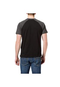 BUILD YOUR BRAND - Męska Koszulka Z Kontrastowymi Rękawami Raglan. Kolor: wielokolorowy, czarny, szary. Długość rękawa: raglanowy rękaw