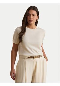 Lauren Ralph Lauren - LAUREN RALPH LAUREN T-Shirt 200P14055500 Kremowy Regular Fit. Kolor: kremowy. Materiał: bawełna #3