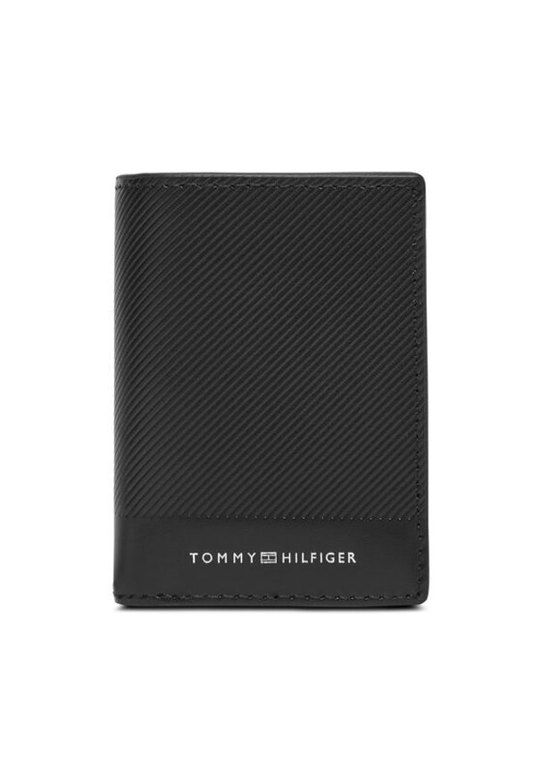 TOMMY HILFIGER - Tommy Hilfiger Duży Portfel Męski Th Foundation Bifold AM0AM13511 Czarny. Kolor: czarny. Materiał: skóra