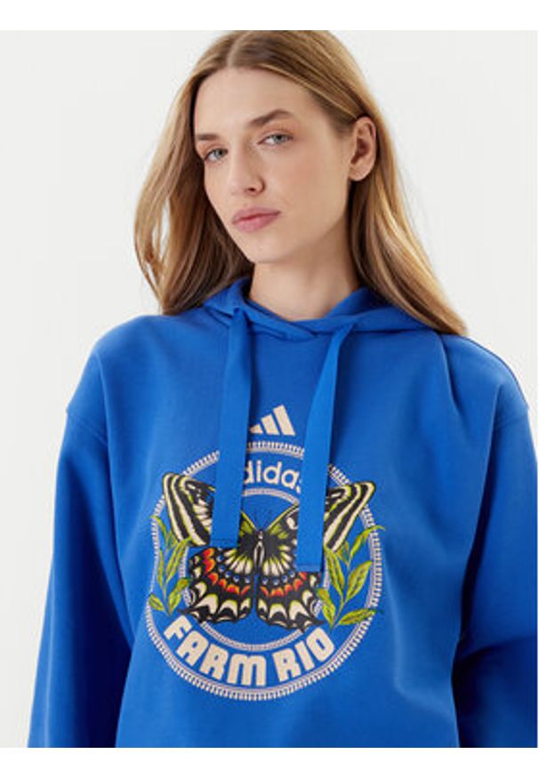 Adidas - adidas Bluza Farm JL8608 Niebieski Loose Fit. Kolor: niebieski. Materiał: syntetyk