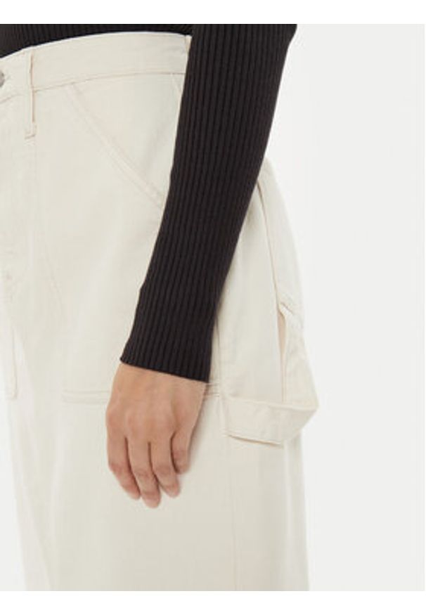 Calvin Klein Jeans Spódnica jeansowa J20J223886 Écru Regular Fit. Materiał: bawełna