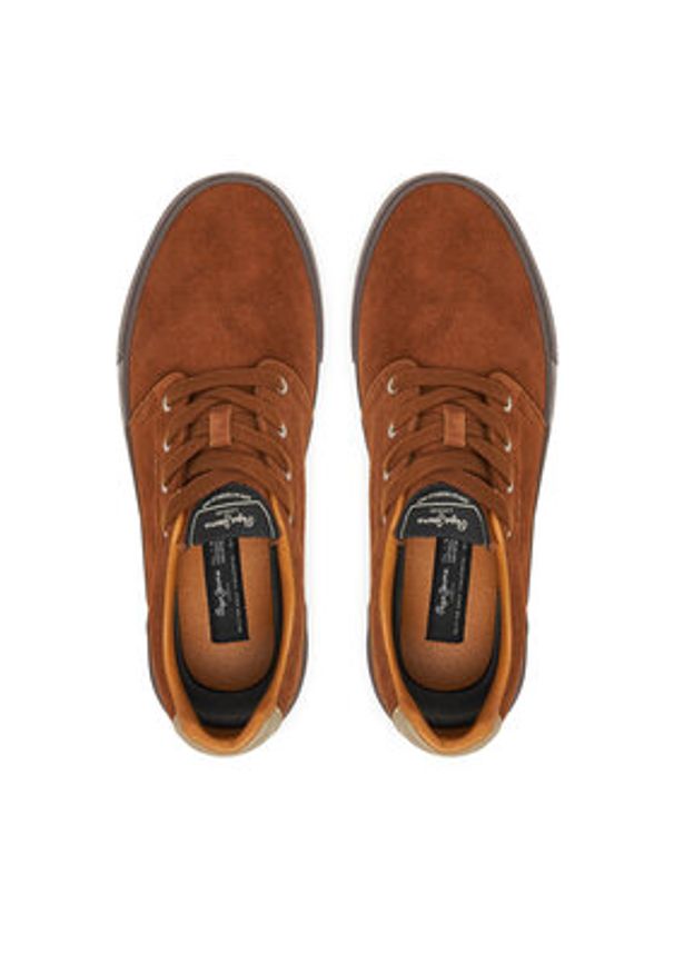 Pepe Jeans Sneakersy Ben Casual M PMS300002 Brązowy. Okazja: na co dzień. Kolor: brązowy. Materiał: skóra, zamsz