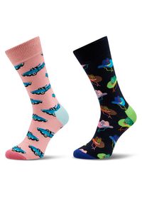 Happy-Socks - Zestaw 2 par wysokich skarpet unisex Happy Socks. Wzór: kolorowy #1