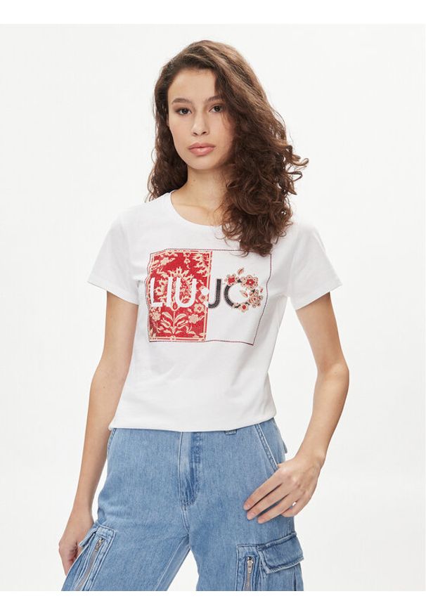 Liu Jo T-Shirt MA4340 JS923 Biały Regular Fit. Kolor: biały. Materiał: bawełna