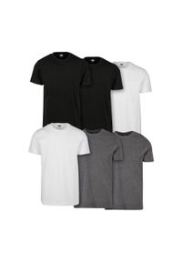 Urban Classics - T-shirt Męski Basic 6pak. Kolor: wielokolorowy, czarny, brązowy, biały, szary. Sport: turystyka piesza #1