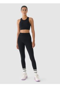 4f - 4F Legginsy treningowe bezszwowe 4F x Anna Lewandowska - czarne S/M. Stan: podwyższony. Kolor: czarny. Materiał: włókno, elastan, dzianina, materiał, syntetyk. Wzór: jednolity. Sport: fitness