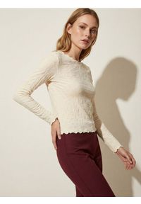 Sinsay - Strukturalna bluzka z długimi rękawami - żółty. Kolor: żółty. Długość rękawa: długi rękaw. Długość: długie #1