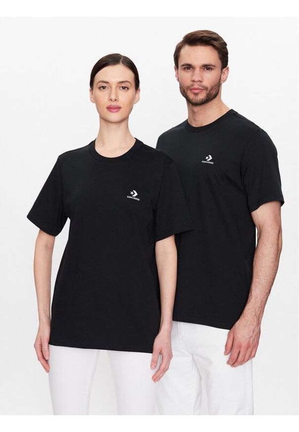 Converse T-Shirt Unisex Go-To Embroidered Star Chevron 10023876-A02 Czarny Regular Fit. Kolor: czarny. Materiał: bawełna