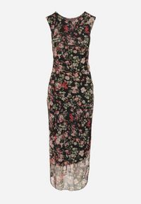 Renee - Czarna Sukienka Typu Bodycon w Kwiatowy Wzór Melavela. Kolor: czarny. Wzór: kwiaty. Typ sukienki: bodycon. Styl: klasyczny #3