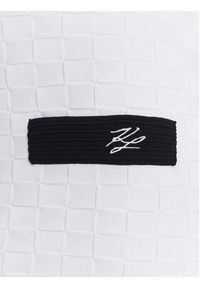 Karl Lagerfeld - KARL LAGERFELD Sukienka dzianinowa A3W13036 Écru Slim Fit. Typ kołnierza: dekolt w karo. Materiał: syntetyk