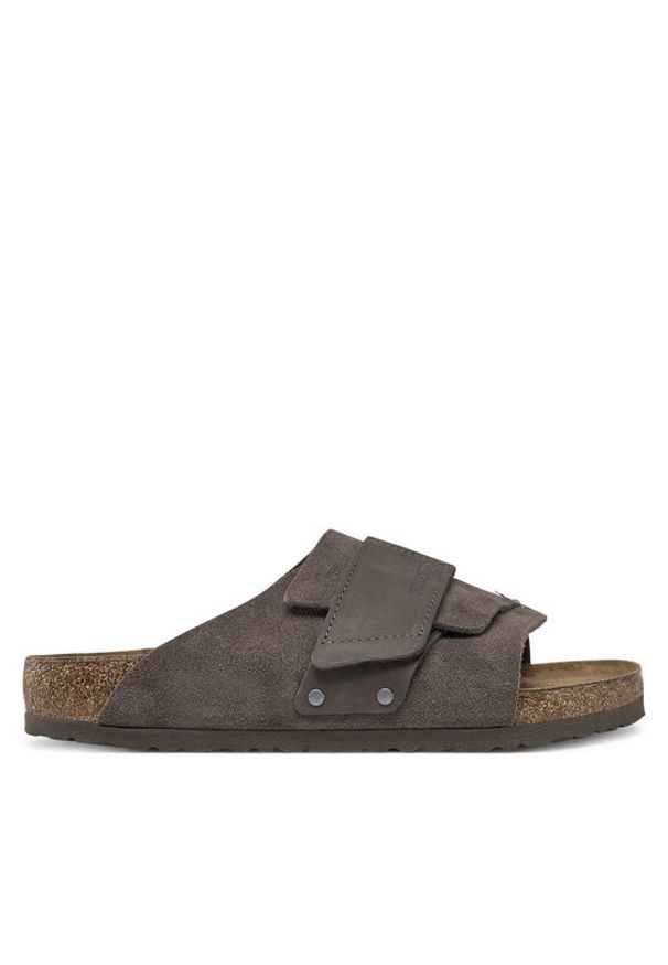 Birkenstock Klapki Kyoto 1029137 Brązowy. Kolor: brązowy. Materiał: skóra, zamsz