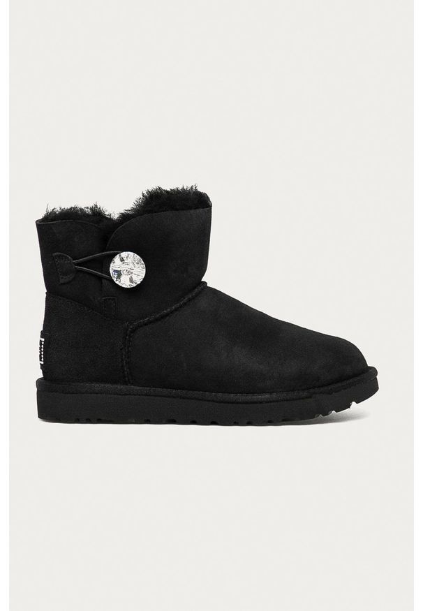Ugg - UGG - Śniegowce zamszowe Mini Bailey. Nosek buta: okrągły. Kolor: czarny. Materiał: zamsz. Obcas: na obcasie. Wysokość obcasa: niski